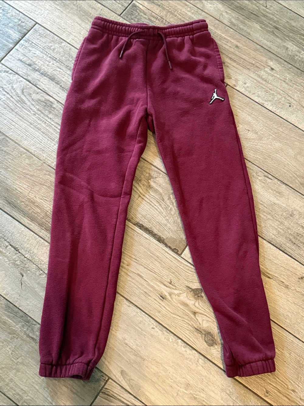 Jordan Kids Maroon Fleece Joggers, sz L